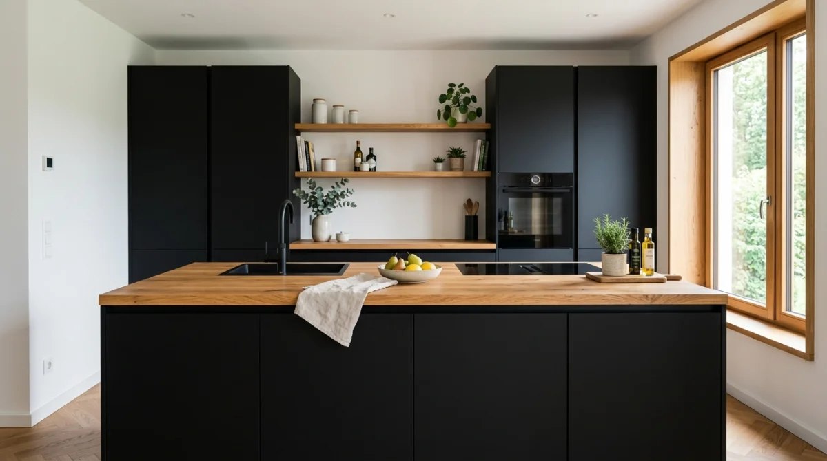 quelle couleur cuisine avec plan de travail bois