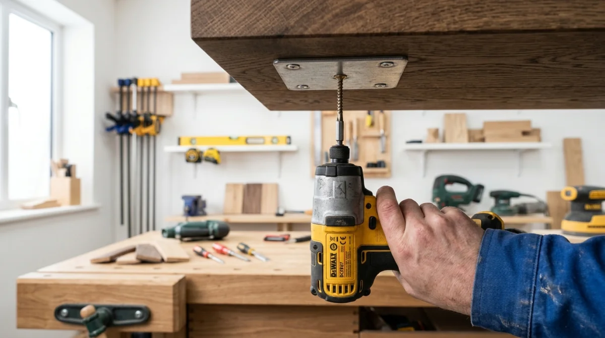 comment fixer des pieds de table en bois