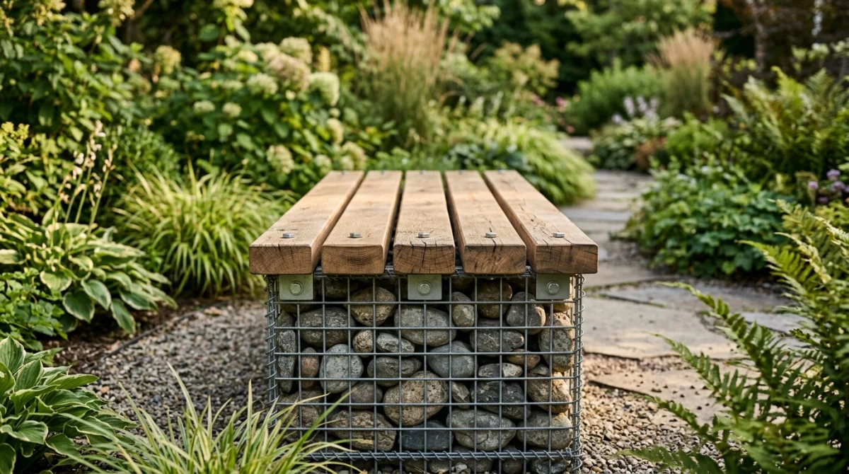comment fixer bois sur gabion