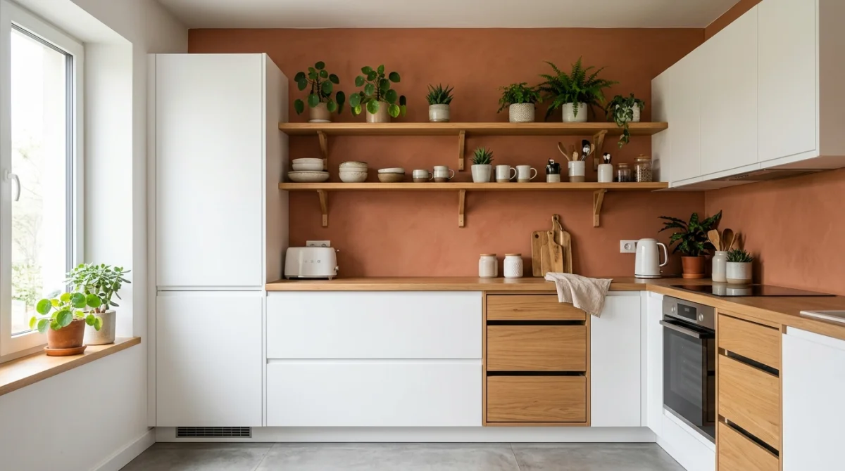 quelle couleur de mur avec cuisine blanche et bois