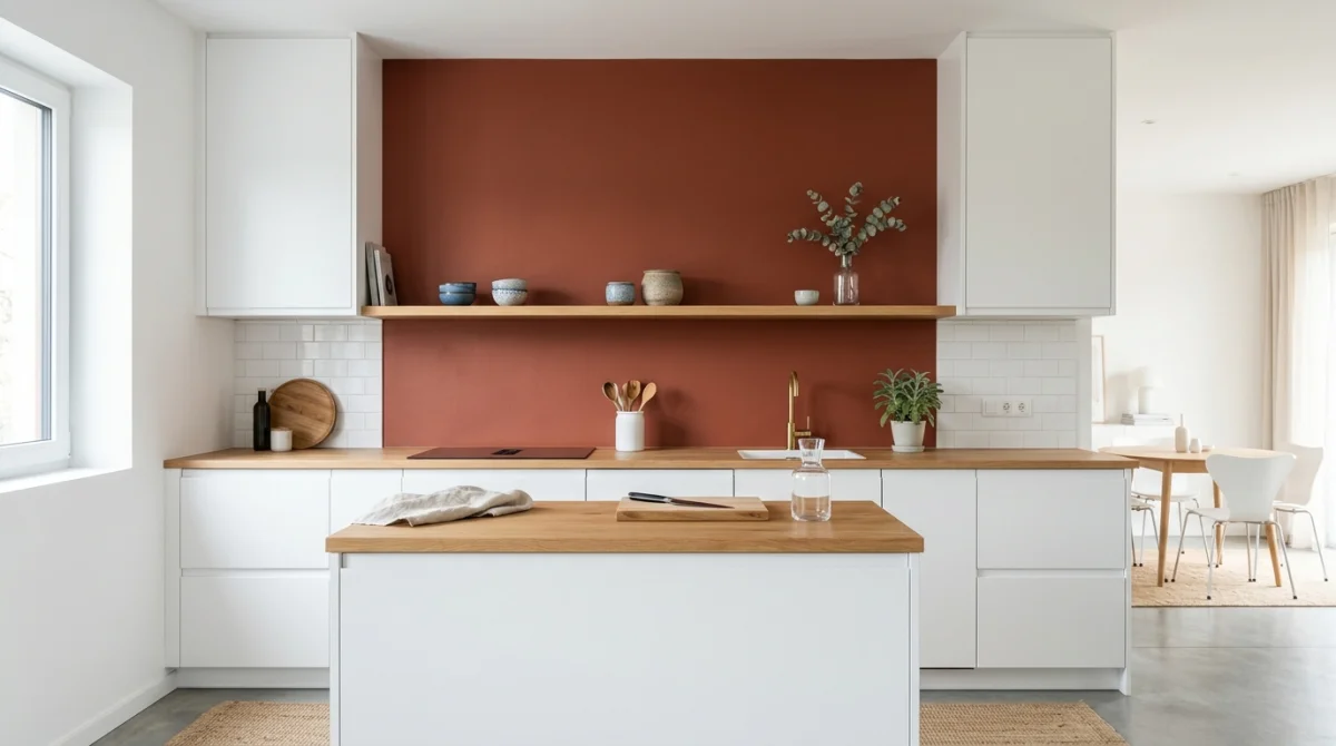 quelle couleur de mur avec cuisine blanche et bois